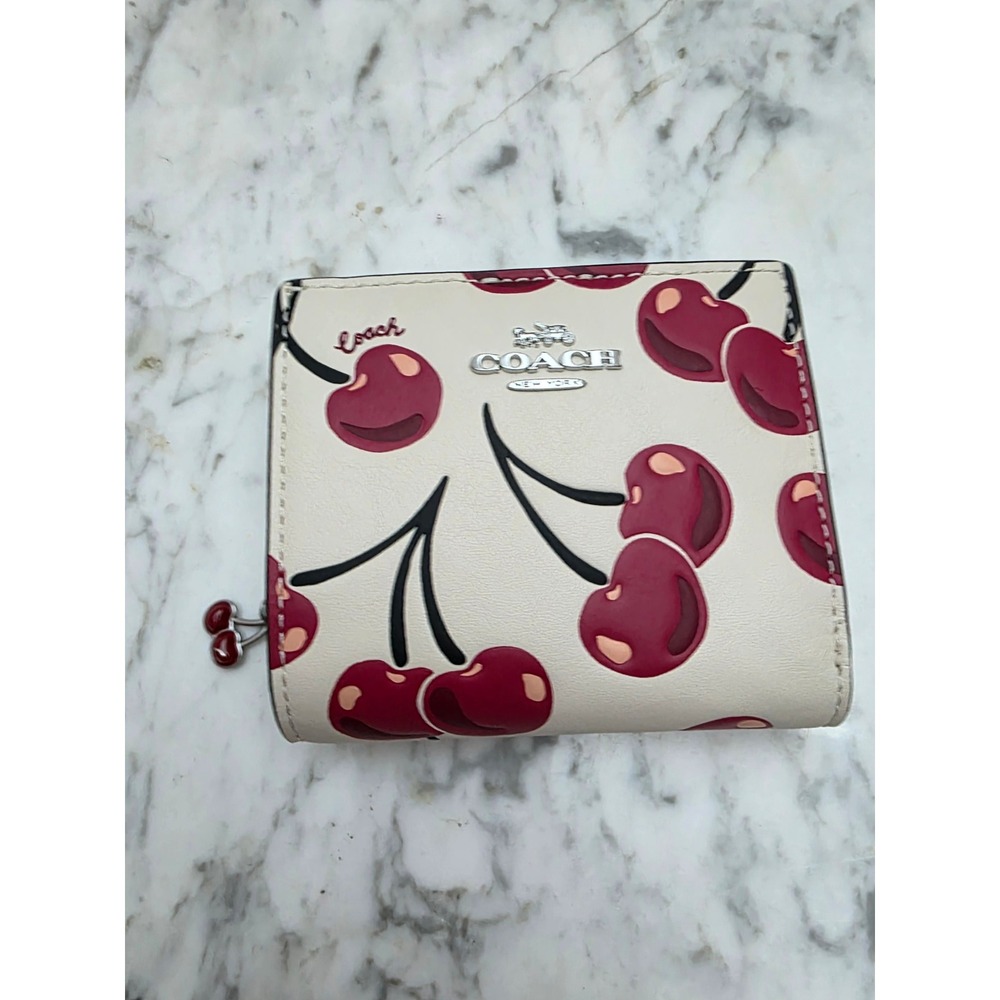Coach Snap Wallet With Cherry Print - Picture 2 of 4